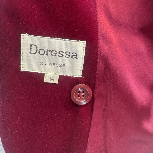 Vintage Blazer Woman's Size 16 (Large) Velvet Fraternity Boyfriend Blazer Lined - Picture 10 of 12